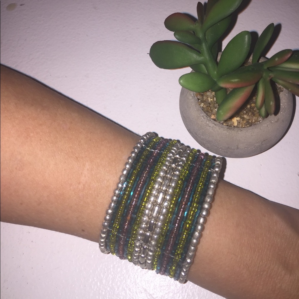 Beaded cuff bracelet